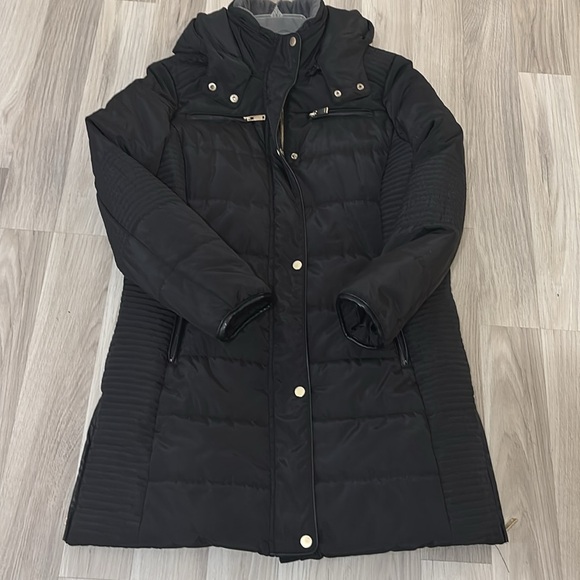 Coffee Shop New York Puffer Hooded ‎ Women's Coat Size Large - Picture 2 of 12